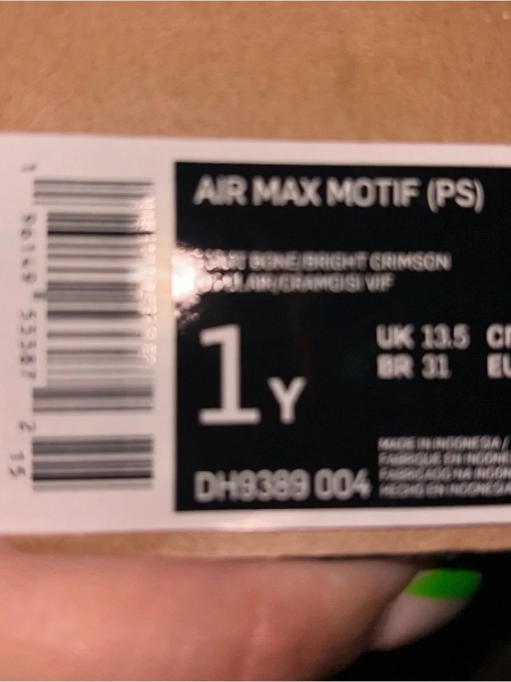 Nike Air Max Motif (PS) White with Navy and Bright Crimson Accents